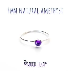 925S Genuine Amethyst Stackable Ring Size 2-13